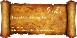 Iszakov Levente névjegykártya